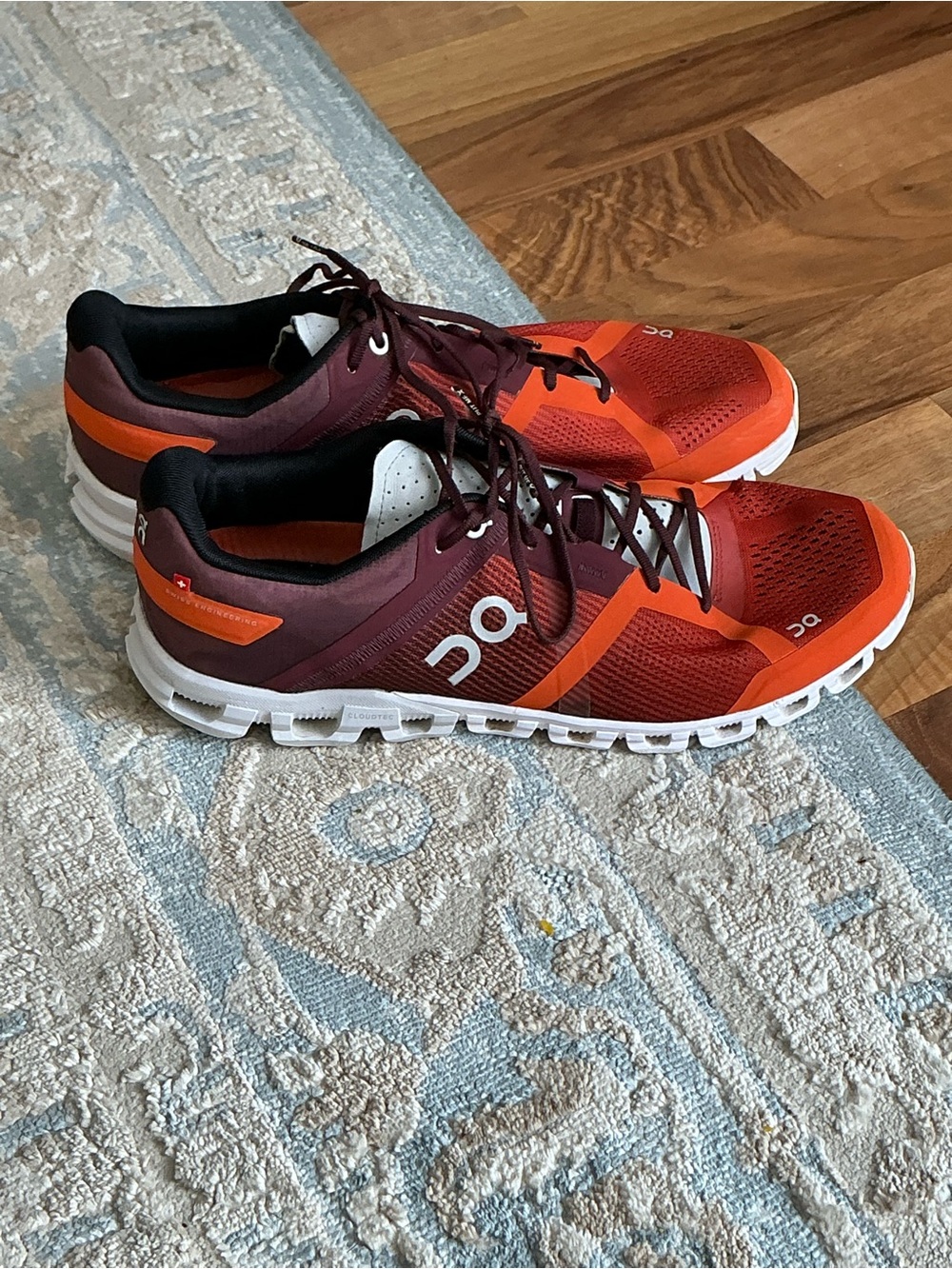 On Running Men's Running Shoes - Orange and Maroon